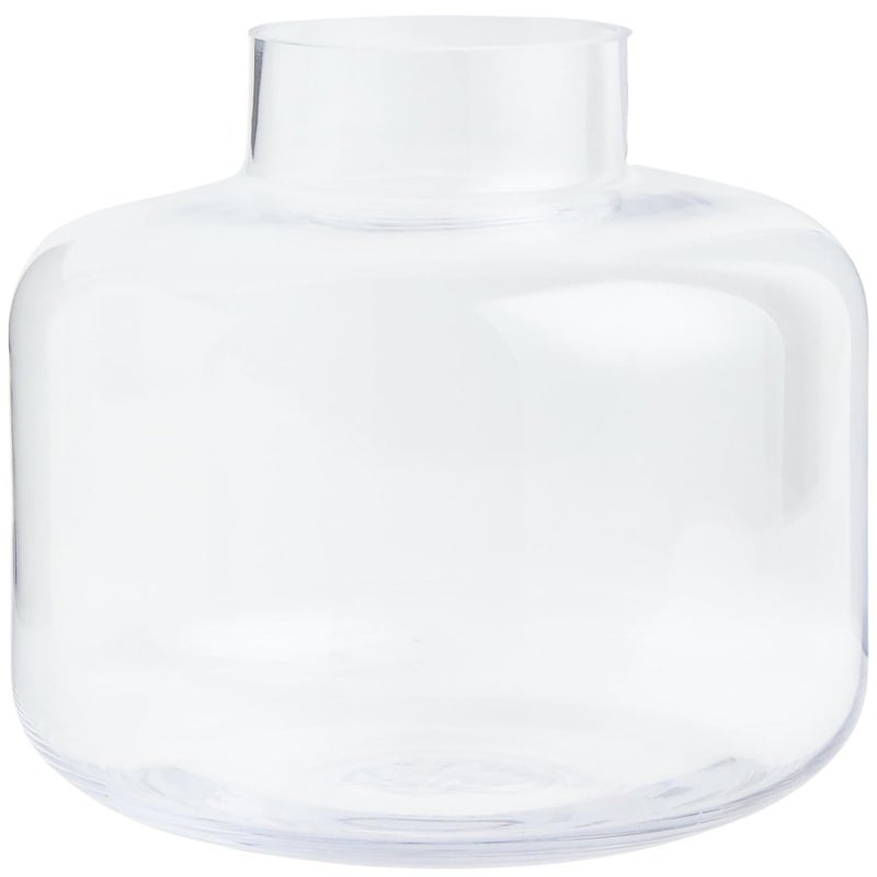 PORPAN PORPAN Short Glass Vase  Short Flower Vase  Round Glass Vase  Small Glass Vase for Flowers  Clear Glass Flower Vase  6 Inch Vase for Living Room  Dining Table  Wedding  Bookshelf  Office Decoration - Image 1