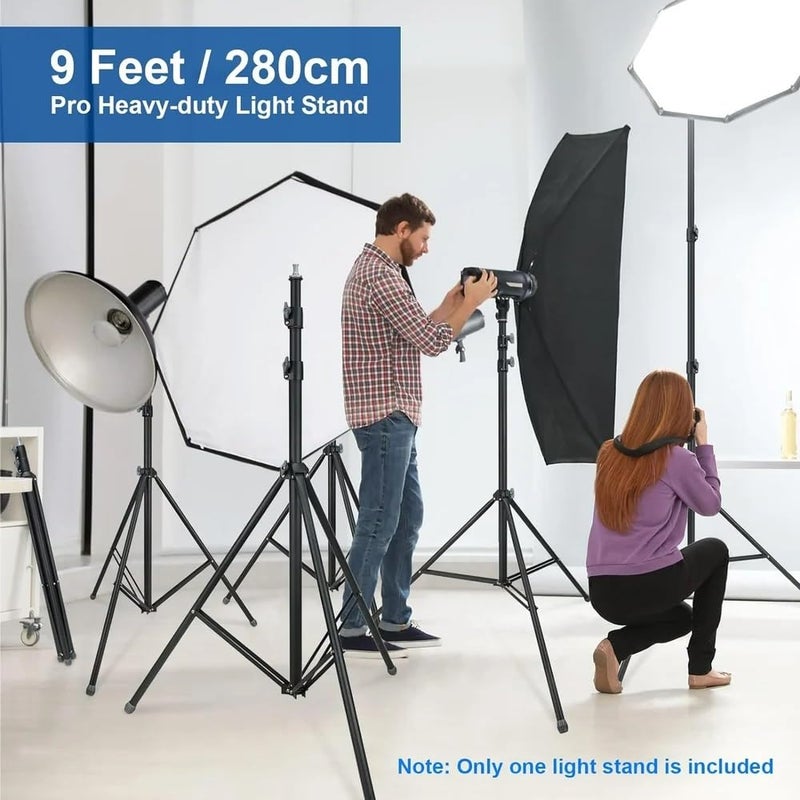 FKU 7 Feet Photography Light Stand Heavy Duty Spring Loaded Aluminum Stand Tripod (Black, Supports Up to 10000 g) - Image 4