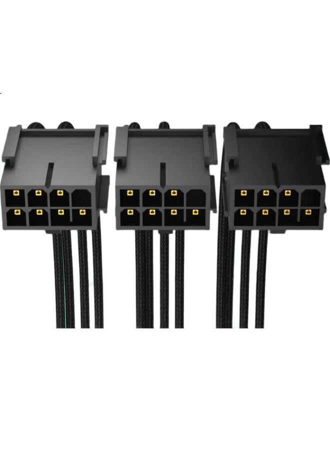 Kelepu Graphics Card Power Extension Cable 12Vhpwr Graphics Card 3*8Pin To 16Pin(12+4P) Support 3090Ti/40 Series【12+4P To 3*8P】Black 340Mm - Image 2