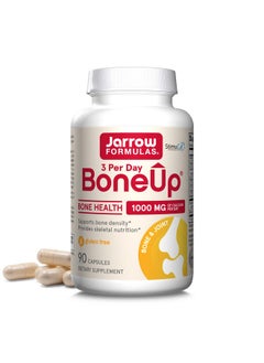 جارو فورملاز Jarrow Formulas BoneUp Three Per Day لدعم العظام وتغذية الهيكل العظمي، يحتوي على فيتامين د3، وفيتامين ك2 (مثل MK-7) و1000 مجم من الكالسيوم يوميًا، 90 كبسولة، إمداد لمدة 30 يومًا  - Image 1