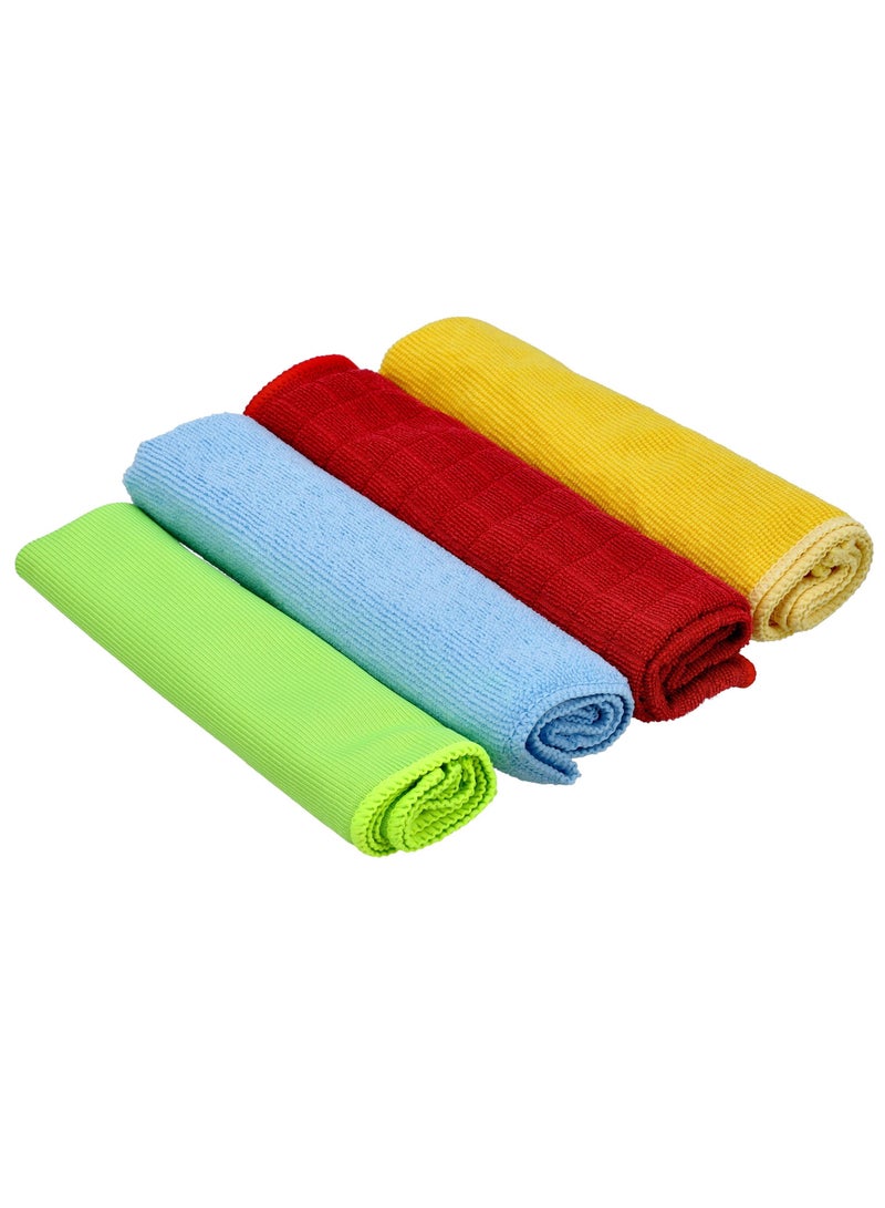 DELCASA 4-Piece Microfiber Cleaning Cloth Set Multicolor 40x40 cm  - Image 5