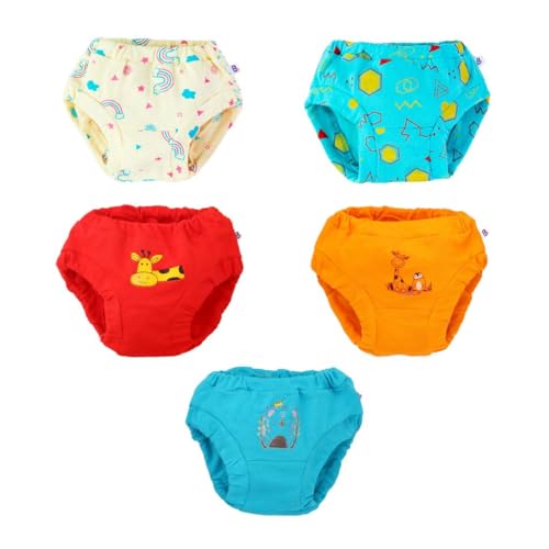 superbottoms Basic™ Brief for Kids | Unisex, 100% Pure Cotton | Soft & Breathable Underwear | Baby Brief for 9m – 12m | Comfortable & Durable | Assorted | Pack of 5 - Image 1