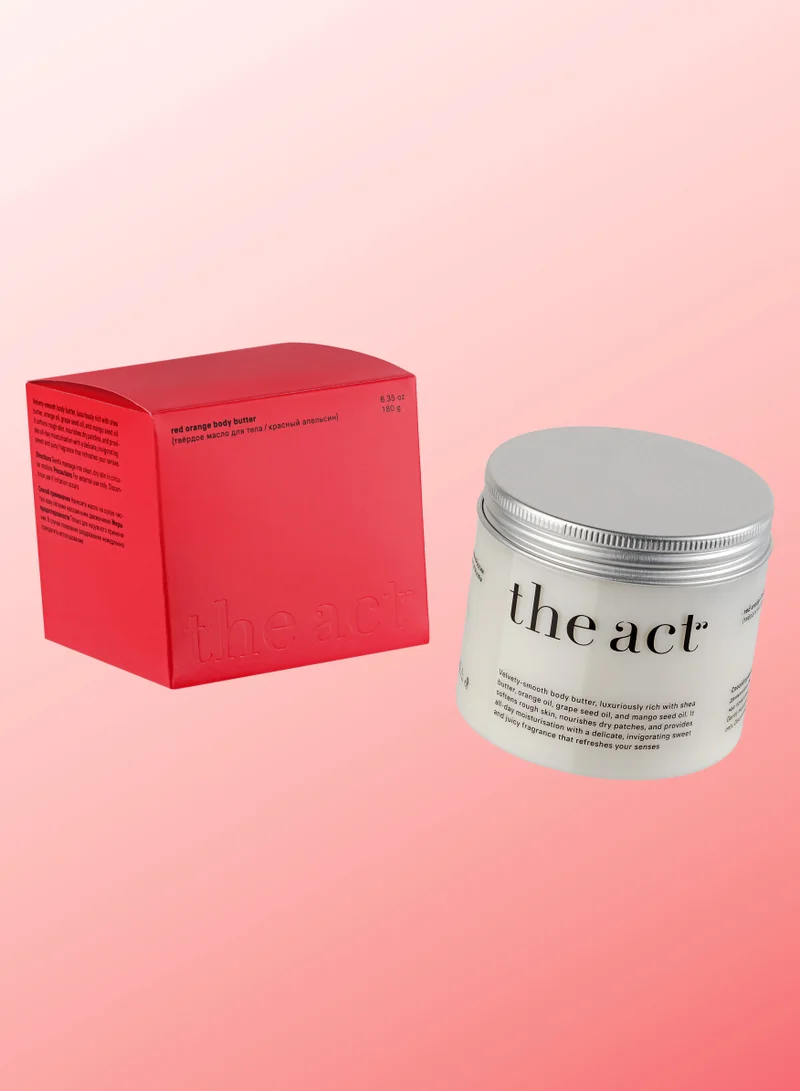 The Act Red orange body butter