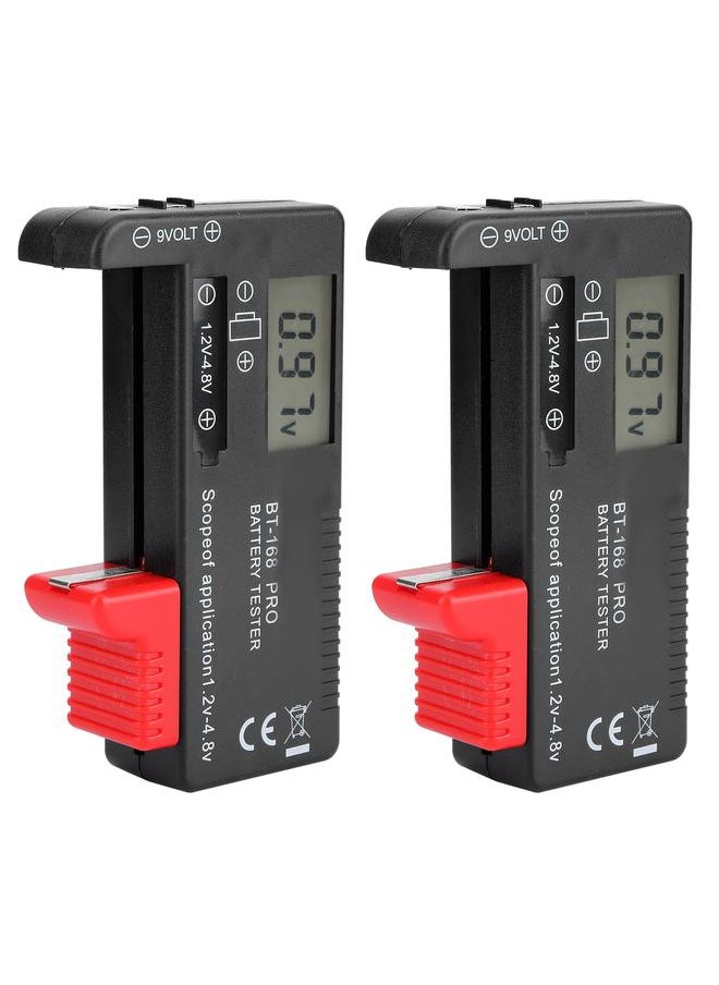 Thoraya 2Pcs Digital Battery Capacity Checkered Tester Voltage Checker Battery Testing Tool  - Image 2