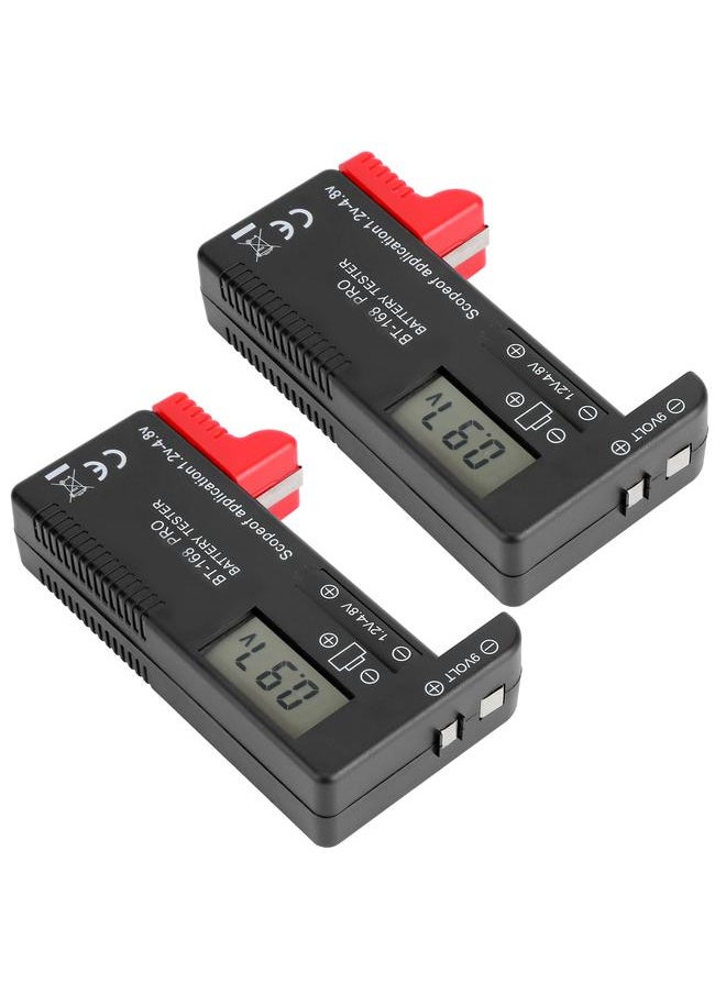Thoraya 2Pcs Digital Battery Capacity Checkered Tester Voltage Checker Battery Testing Tool  - Image 3
