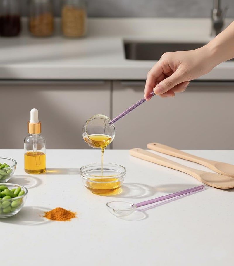 AARUX Glass Stirring Spoon, Heat-Resistant Borosilicate Glass, Long Reusable Coffee & Tea Stirrer, Elegant Clear Glass Spoon for Mixing Drinks, Kitchen & Bar Use, Eco-Friendly & Dishwasher Safe (1) - Image 2