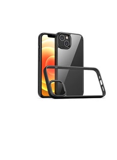 Generic Case Compatible With iPhone 14/13 (6.1 Inch), Clear Case Shockproof Hard PC +Soft Silicone [Not Yellowing] Transparent Protective Slim Case Phone (Black) 