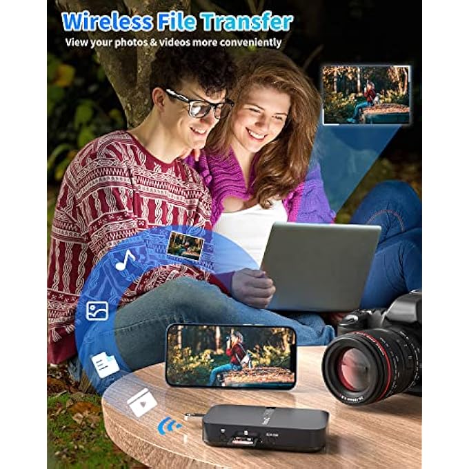 rayihni موجه السفر NEWQ FILEHUB AC750: قارئ بطاقة SD محرك أقراص صلبة محمول وموسع نطاق واي فاي صغير للسفر | وصول لاسلكي لمحرك أقراص خارجي و جهاز تخزين USB لنسخ الصور والملفات من آيفون - Image 3