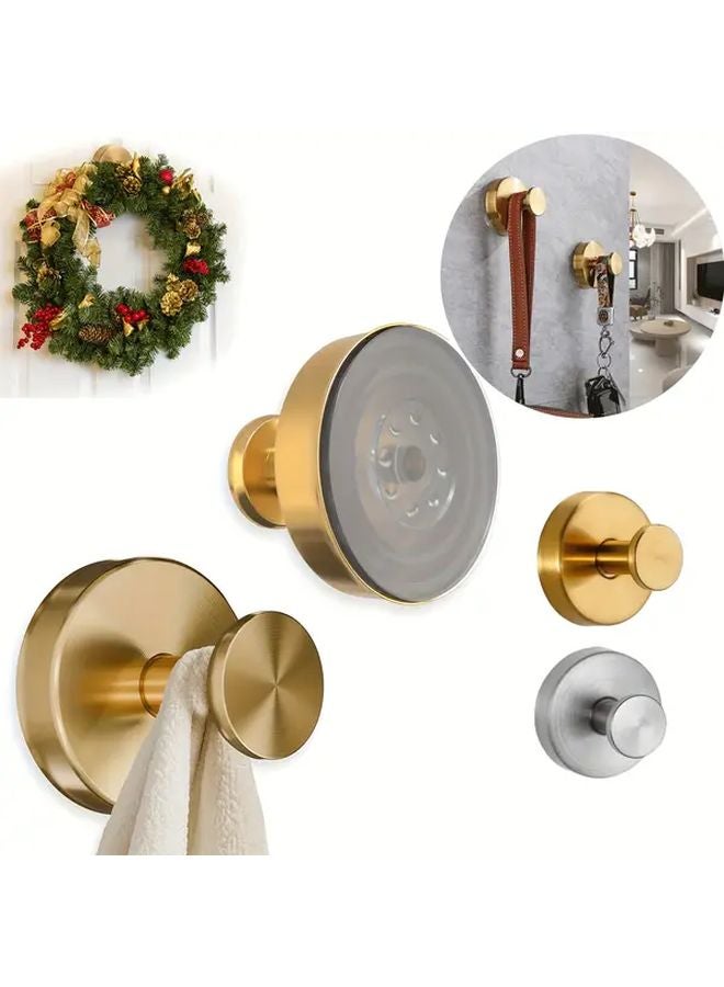 Golden Shower Hooks 2pcs Quick Install Rustproof Suction Cup Holds 11 lbs Removable Towel Hooks - Image 2