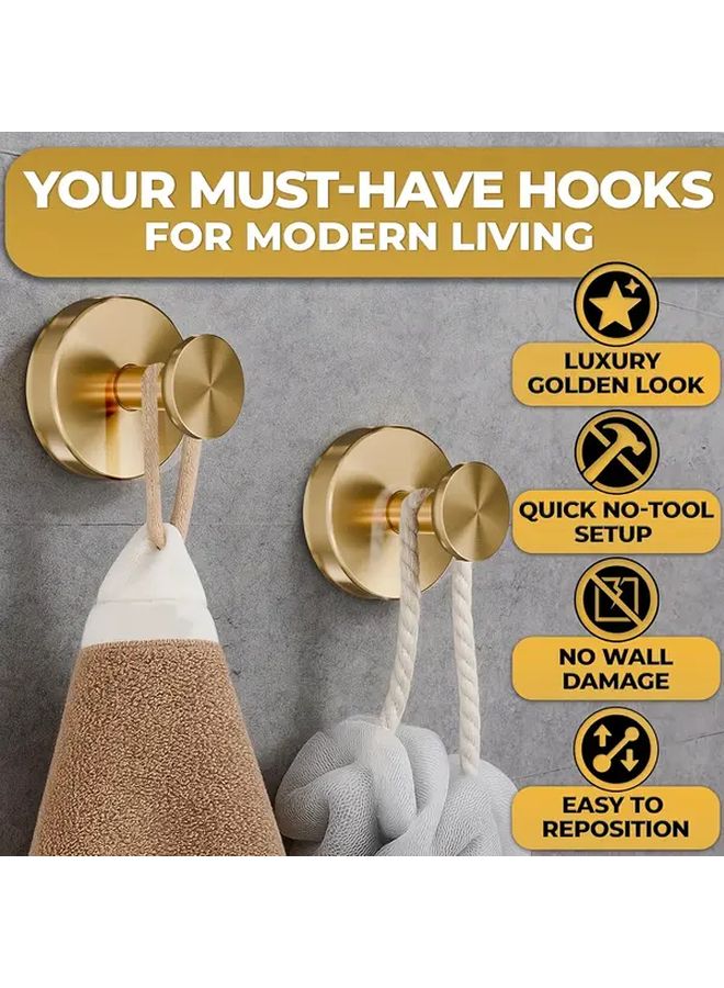Golden Shower Hooks 2pcs Quick Install Rustproof Suction Cup Holds 11 lbs Removable Towel Hooks - Image 5