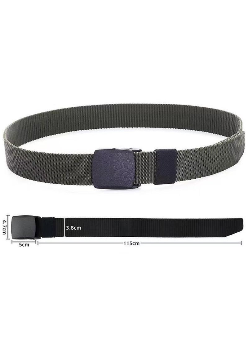 Generic Plastic Buckle Hypollergenic Military Belt Black  - Image 3