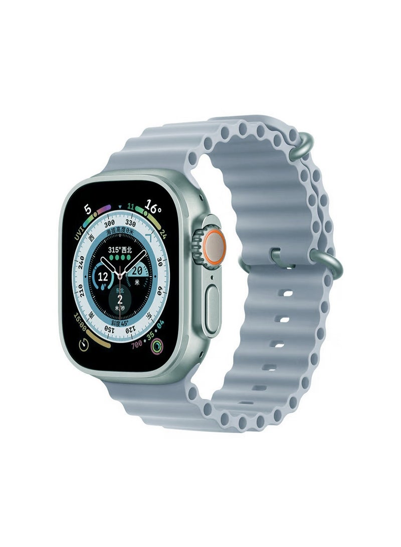 Blue 38/40/41mm Compatible With Apple Watch, Suitable For Men And Women, Silicone Double Buckle Watch Strap Compatible With Iwatch Series 10/9/8/Ultra - Image 1