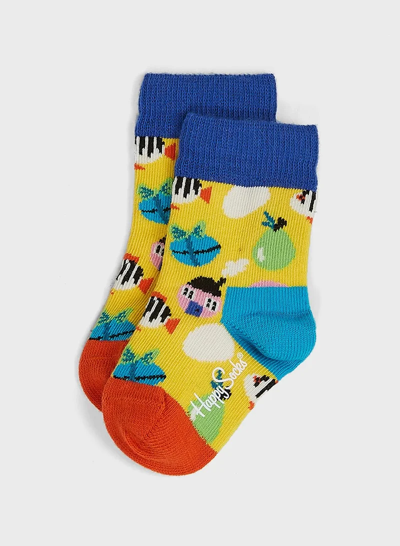 Happy Socks Kids Fantasy Egg Crew Socks