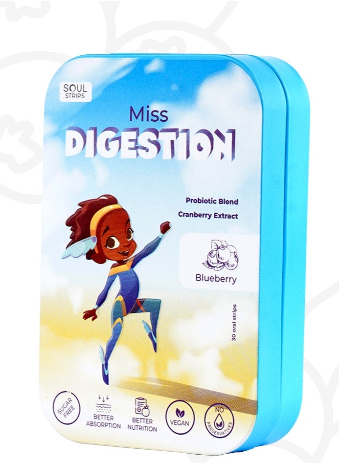 SOUL STRIPS - Miss DIGESTION Digest Like a Hero Kids oral strips 30 pieces - Image 1