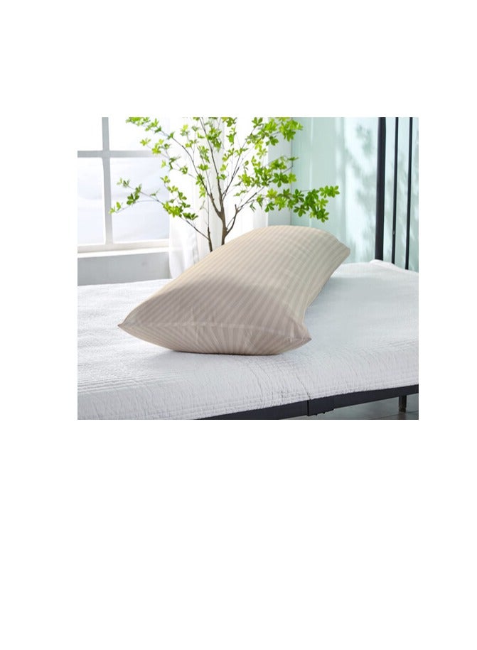 PROMASS Long Body Pillow 1pc, Fabric: 100% Polyester 85 GSM Microfiber 1 cm Stripe Super Soft, Filling: 1300 gm Hollow Fiber Comfort, Breathable & Ultra Soft , Size: 45 x 120 cm, Color: Cream - Image 2