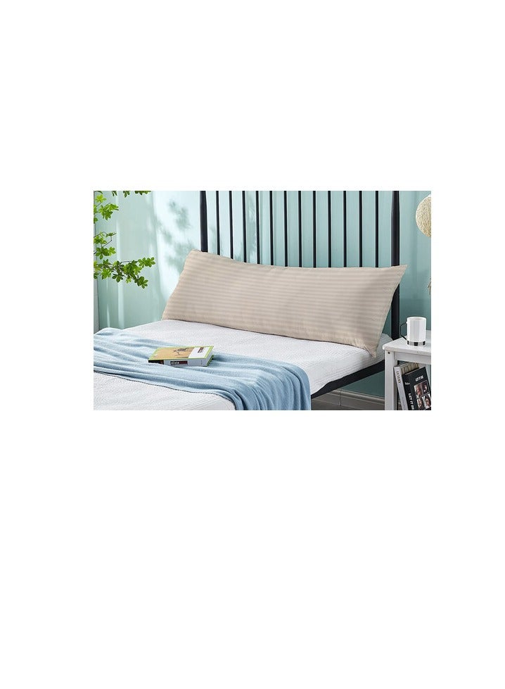 PROMASS Long Body Pillow 1pc, Fabric: 100% Polyester 85 GSM Microfiber 1 cm Stripe Super Soft, Filling: 1300 gm Hollow Fiber Comfort, Breathable & Ultra Soft , Size: 45 x 120 cm, Color: Cream - Image 3