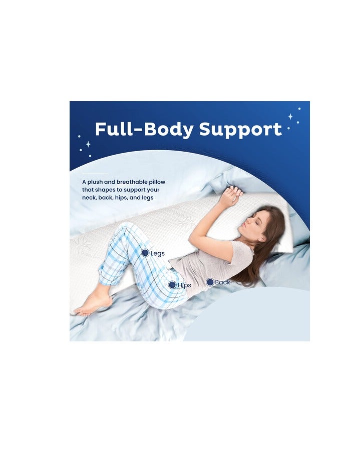 PROMASS Long Body Pillow 1pc, Fabric: 100% Polyester 85 GSM Microfiber 1 cm Stripe Super Soft, Filling: 1300 gm Hollow Fiber Comfort, Breathable & Ultra Soft , Size: 45 x 120 cm, Color: Cream - Image 5