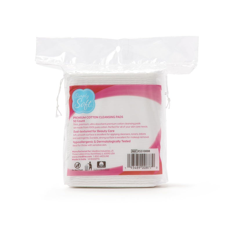 Simply Soft Premium Jumbo Cotton Cleansing Pads, 100% Pure Cotton, Large 3.5 x 4.5 inch Cotton Pads (200 Count) - Image 3