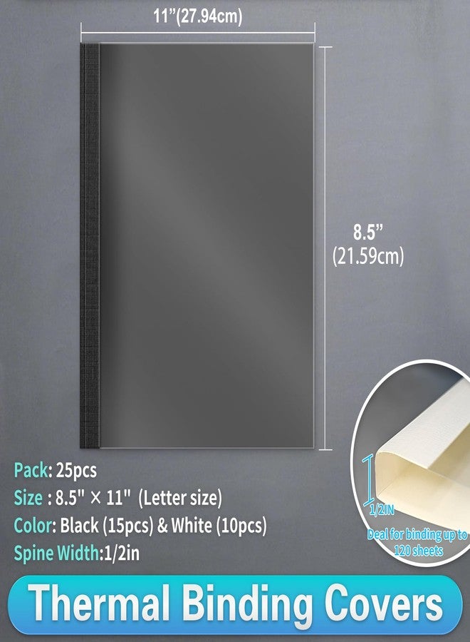 RAYSON Thermal Binding Covers, Letter Size, 1/2in, Black (15) & White (10) Binding Presentation Cover, Pack of 25 - Image 2