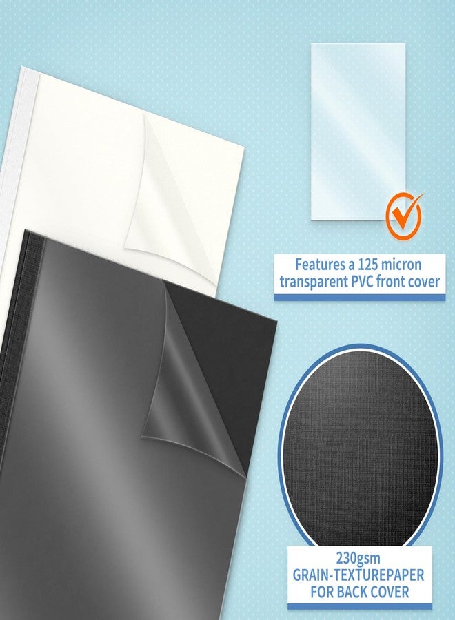 RAYSON Thermal Binding Covers, Letter Size, 1/2in, Black (15) & White (10) Binding Presentation Cover, Pack of 25 - Image 3