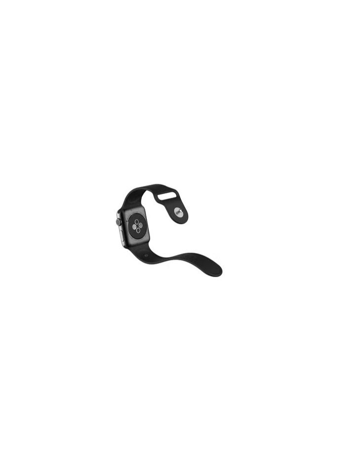 CMP - Black Silicone Replacement Band for Apple Watch 42-49mm, Compatible with All Series (Series 9/8/7/6/5/4/SE/3/2/1) black Apple Watch band, silicone Apple Watch strap, replacement strap 42mm, replacement strap 49mm, water-resistant band, Apple Watch sports band, Apple Watch Series 9/8/7/6/5/4/SE/3/2/1 strap - Image 1