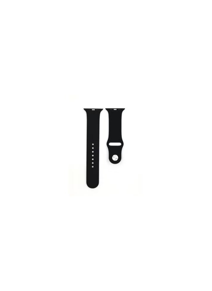 CMP - Black Silicone Replacement Band for Apple Watch 42-49mm, Compatible with All Series (Series 9/8/7/6/5/4/SE/3/2/1) black Apple Watch band, silicone Apple Watch strap, replacement strap 42mm, replacement strap 49mm, water-resistant band, Apple Watch sports band, Apple Watch Series 9/8/7/6/5/4/SE/3/2/1 strap - Image 1