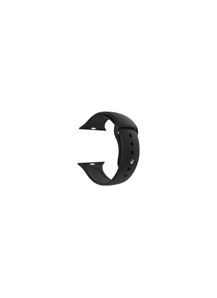 CMP - Black Silicone Replacement Band for Apple Watch 42-49mm, Compatible with All Series (Series 9/8/7/6/5/4/SE/3/2/1) black Apple Watch band, silicone Apple Watch strap, replacement strap 42mm, replacement strap 49mm, water-resistant band, Apple Watch sports band, Apple Watch Series 9/8/7/6/5/4/SE/3/2/1 strap - Image 1