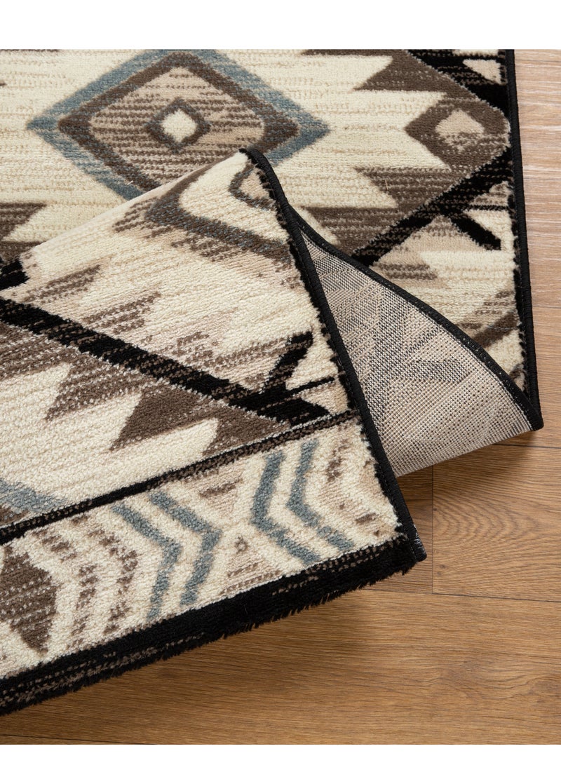 لوفت فيريرا، سجادة خارجية، سجادة أريكة، سجادة معيشة، مقاس 230×310 سم، قماش، نقش بني، صنع في مصر-7123/EC9-K - Image 2