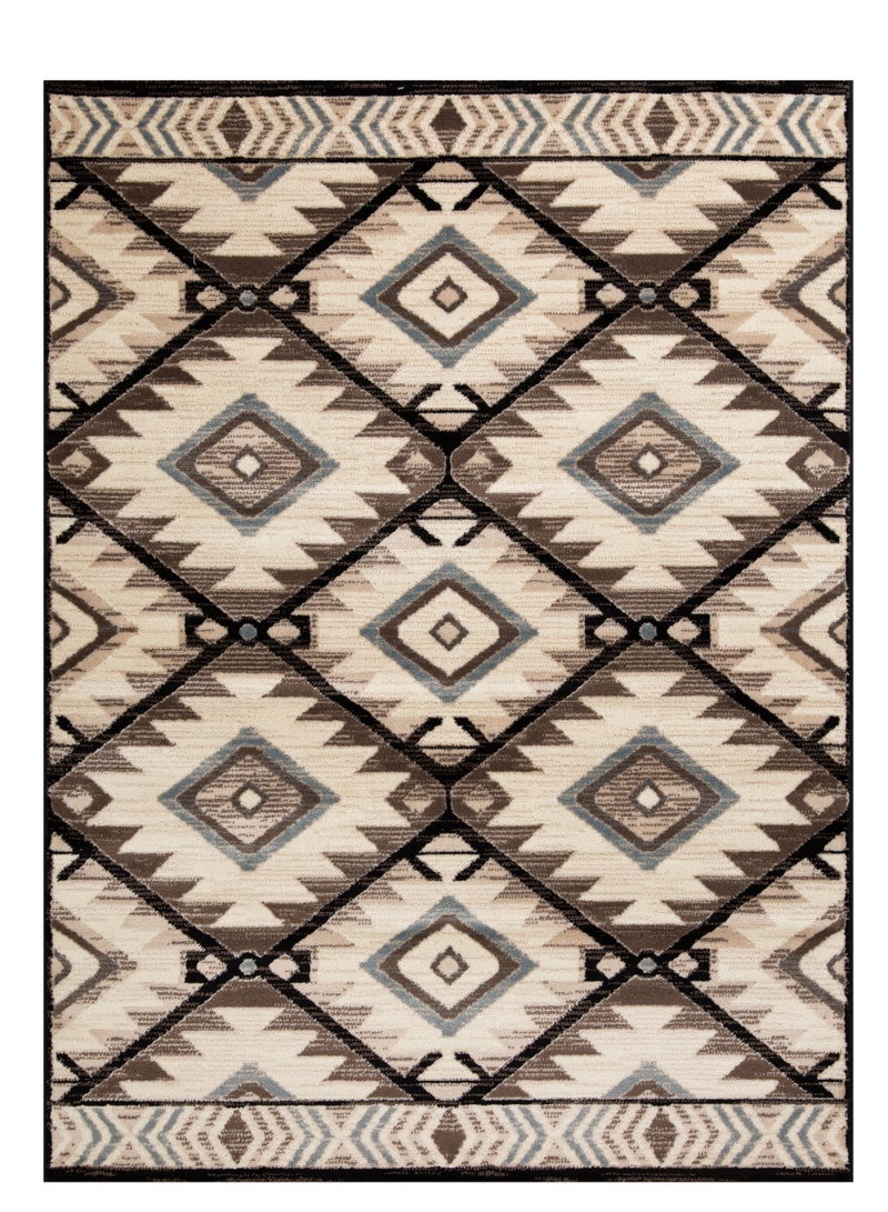 لوفت فيريرا، سجادة خارجية، سجادة أريكة، سجادة معيشة، مقاس 230×310 سم، قماش، نقش بني، صنع في مصر-7123/EC9-K - Image 3