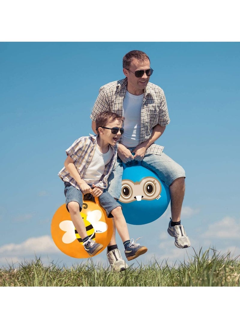 Generic - Space Hopper Ball, Bouncy Ball with Handle, Balance Ball for Kids, Indoor and Outdoor Toy for Boys and Girls Ages 3 and Up, Inflatable Bouncy Animals Hopping Toys with Pump – Gift for Old Kids/ Toddle - Image 1