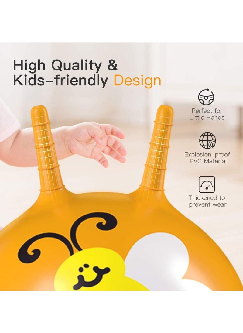 Generic - Space Hopper Ball, Bouncy Ball with Handle, Balance Ball for Kids, Indoor and Outdoor Toy for Boys and Girls Ages 3 and Up, Inflatable Bouncy Animals Hopping Toys with Pump – Gift for Old Kids/ Toddle - Image 1
