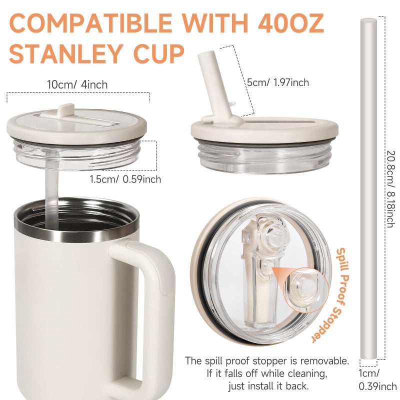 ANTAND ANTAND 2 Pack Flip Straw Lid Replacement 40 oz Fit for Stanley  Leak Proof for Stanley Lid  Spill Proof 40oz Tumbler Lid Replacement Reusable Tumbler Cover Compatible with 40oz Stanley Cup Accessories - Image 2