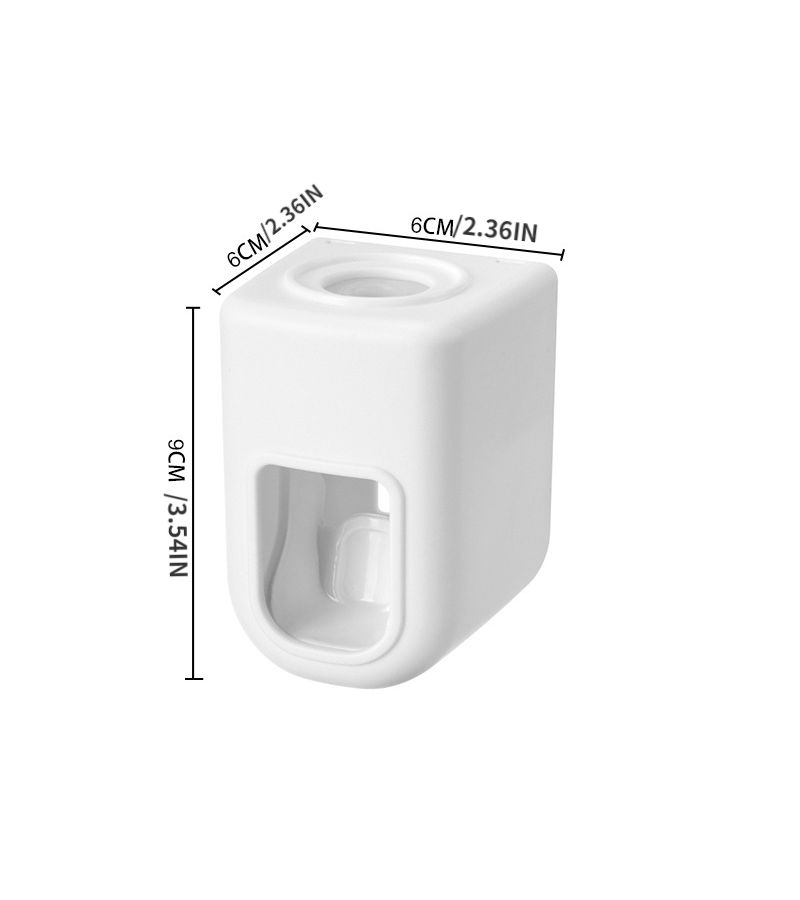 White Wall Mount Automatic Toothpaste Dispenser Lazy Squeezer Toothbrush Holder - Image 3