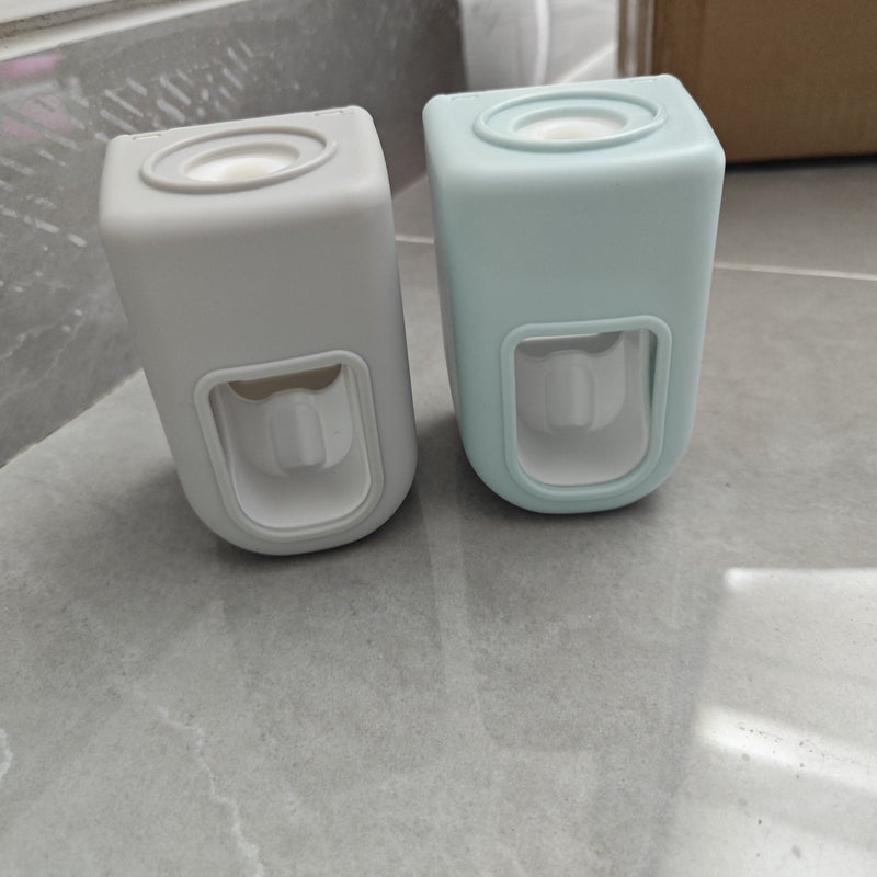 White Wall Mount Automatic Toothpaste Dispenser Lazy Squeezer Toothbrush Holder - Image 4