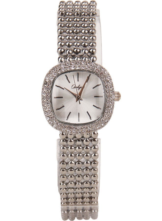 Onlyou Women's Quartz Wrist Watch – Silver Stainless Steel Strap – Square Design – Suitable for Daily Use - Image 3