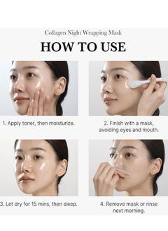 Collagen Collagen Night Wrapping Peel Off Facial Mask - Overnight Sleeping Mask For Elasticity & Hydration Care, Reduces Sagging & Dullness - Collagen Extract For Radiant Skin  - Image 3