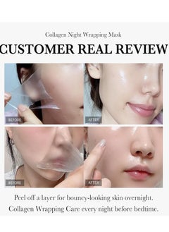 Collagen Collagen Night Wrapping Peel Off Facial Mask - Overnight Sleeping Mask For Elasticity & Hydration Care, Reduces Sagging & Dullness - Collagen Extract For Radiant Skin  - Image 5