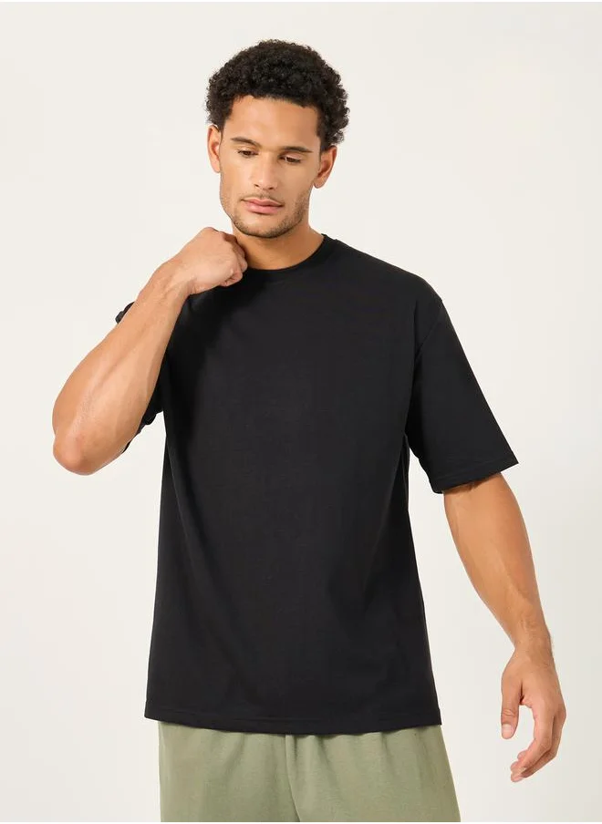 Styli Graphic Print Oversized Round Neck T-Shirt