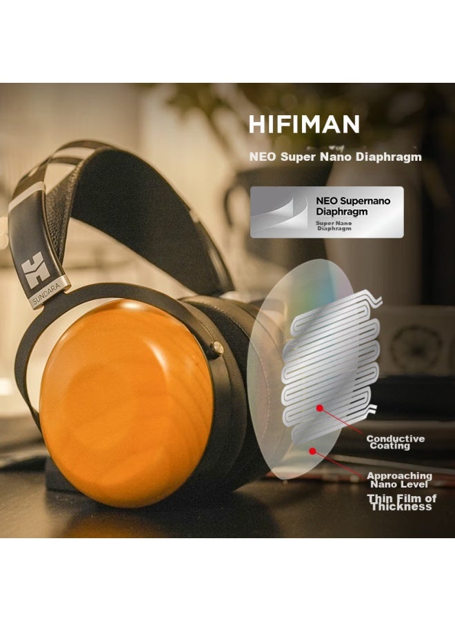 HIFIMAN سماعات هاي فاي هي فيمان سوندرا-سي المغناطيسية غير المرئية ذات الغشاء المسطح المغلق لأجهزة الكمبيوتر والموسيقى والألعاب - Image 1