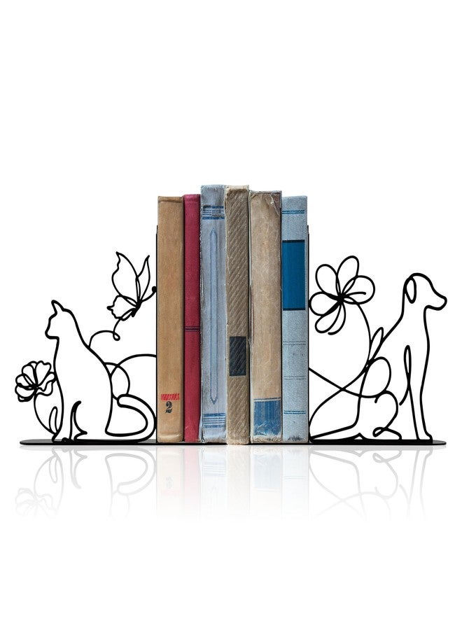 فواصل كتب فريدة على شكل حيوانات - فواصل كتب لطيفة على شكل قطة وكلب بتصميم زهري - فواصل كتب مزخرفة للرفوف والمكاتب والمكتبات لمحبي الكتب - Image 1