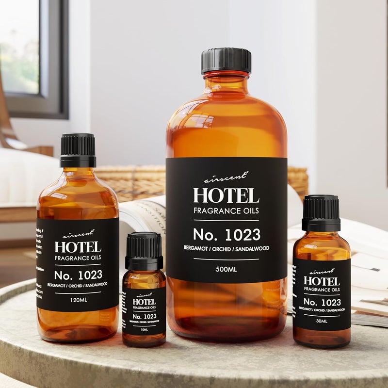 AirScent Hotel Diffuser Oil No. 1023 - Baccarat Hotel Inspired - 500 mL | Bergamot Orchid Sandalwood - Fragrance Oil for Ultrasonic and Waterless Diffusers and Crafting - 16.9 fl oz Glass Bottle - Image 5
