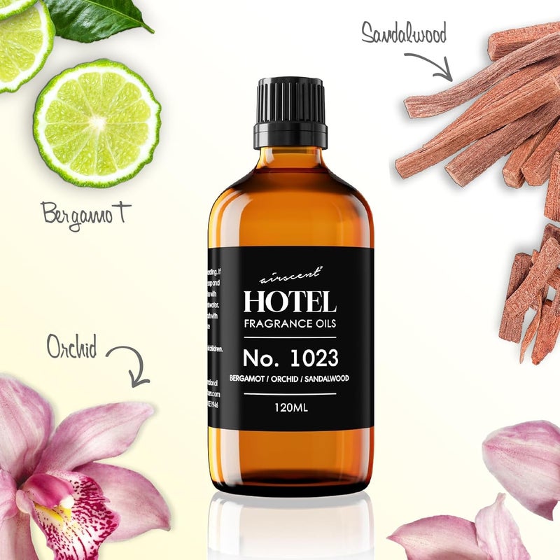 AirScent Hotel Diffuser Oil No. 1023 - Baccarat Hotel Inspired - 500 mL | Bergamot Orchid Sandalwood - Fragrance Oil for Ultrasonic and Waterless Diffusers and Crafting - 16.9 fl oz Glass Bottle - Image 2