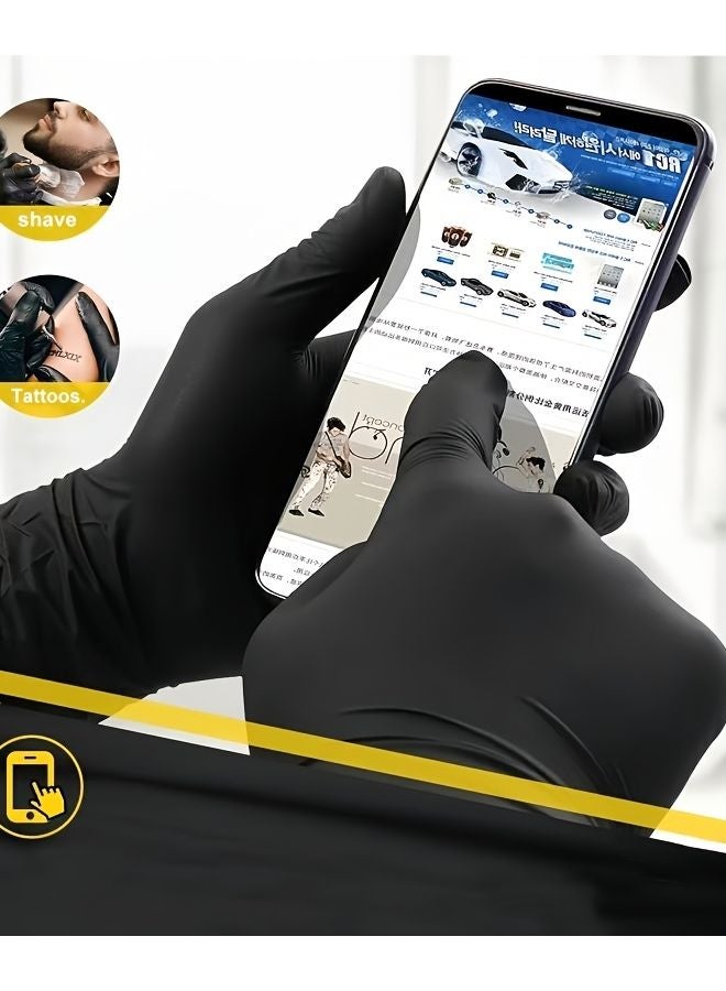 Heavy Duty Disposable PVC Gloves Black XL 20 Pcs Multipurpose Latex Free - Image 3