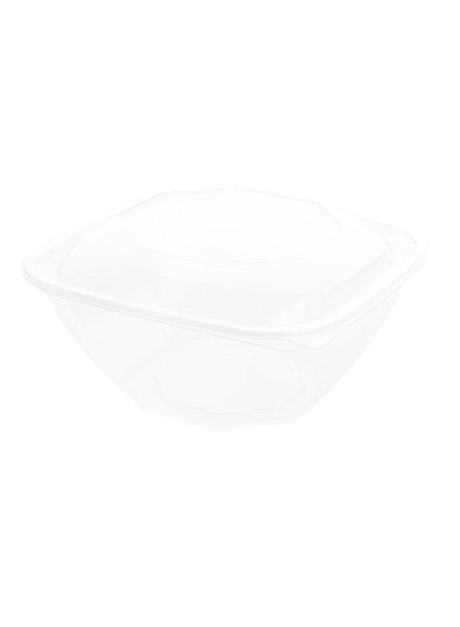 Restaurantware Thermo Tek 50.7 Ounce Clamshell Containers, 100 Anti-Fog To Go Food Containers - Freezable, Square, Clear Plastic Food Packaging Containers, Disposable - Image 1