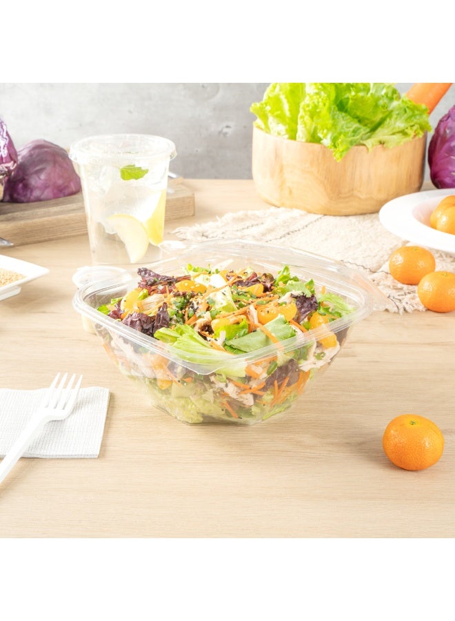 Restaurantware Thermo Tek 50.7 Ounce Clamshell Containers, 100 Anti-Fog To Go Food Containers - Freezable, Square, Clear Plastic Food Packaging Containers, Disposable - Image 4