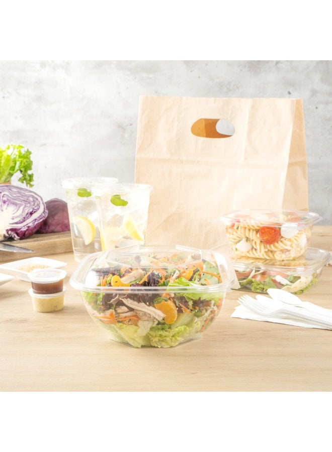 Restaurantware Thermo Tek 50.7 Ounce Clamshell Containers, 100 Anti-Fog To Go Food Containers - Freezable, Square, Clear Plastic Food Packaging Containers, Disposable - Image 3