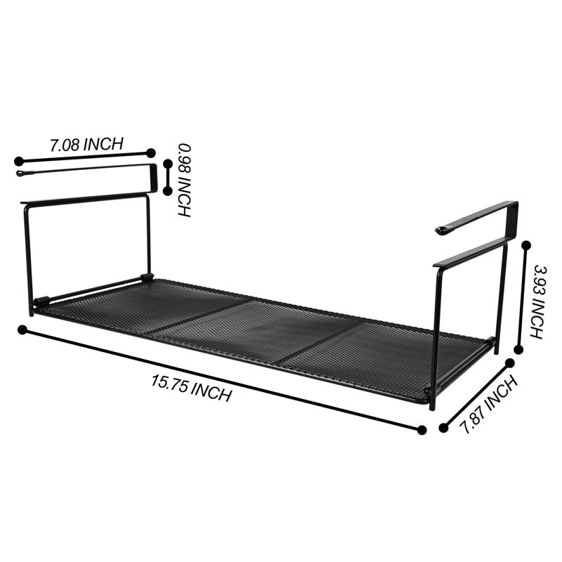 EHKIT Foil and Plastic Wrap Organizer Holder Foldable Under Cabinet Shelf Kitchen Pantry Desk Hanging Storage Rack (Black) - Image 2