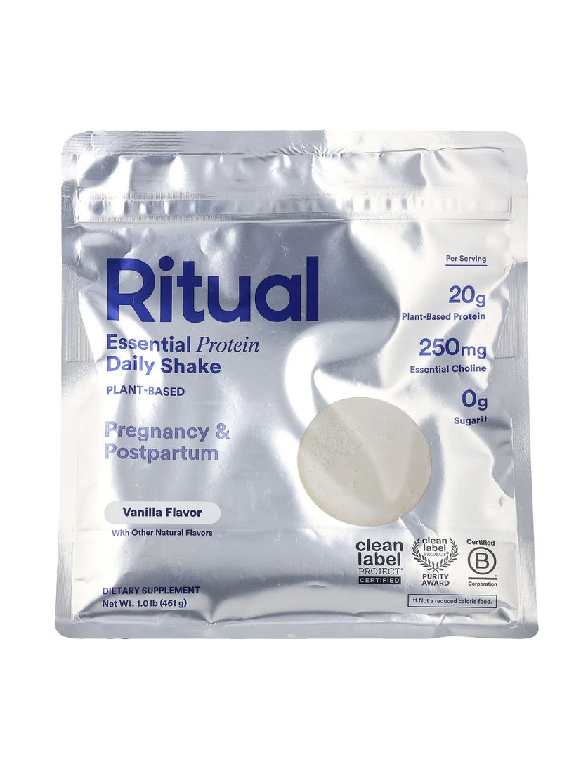 Essential Protein Daily Shake, Pregnancy & Postpartum, Vanilla, 1 lb (461 g)