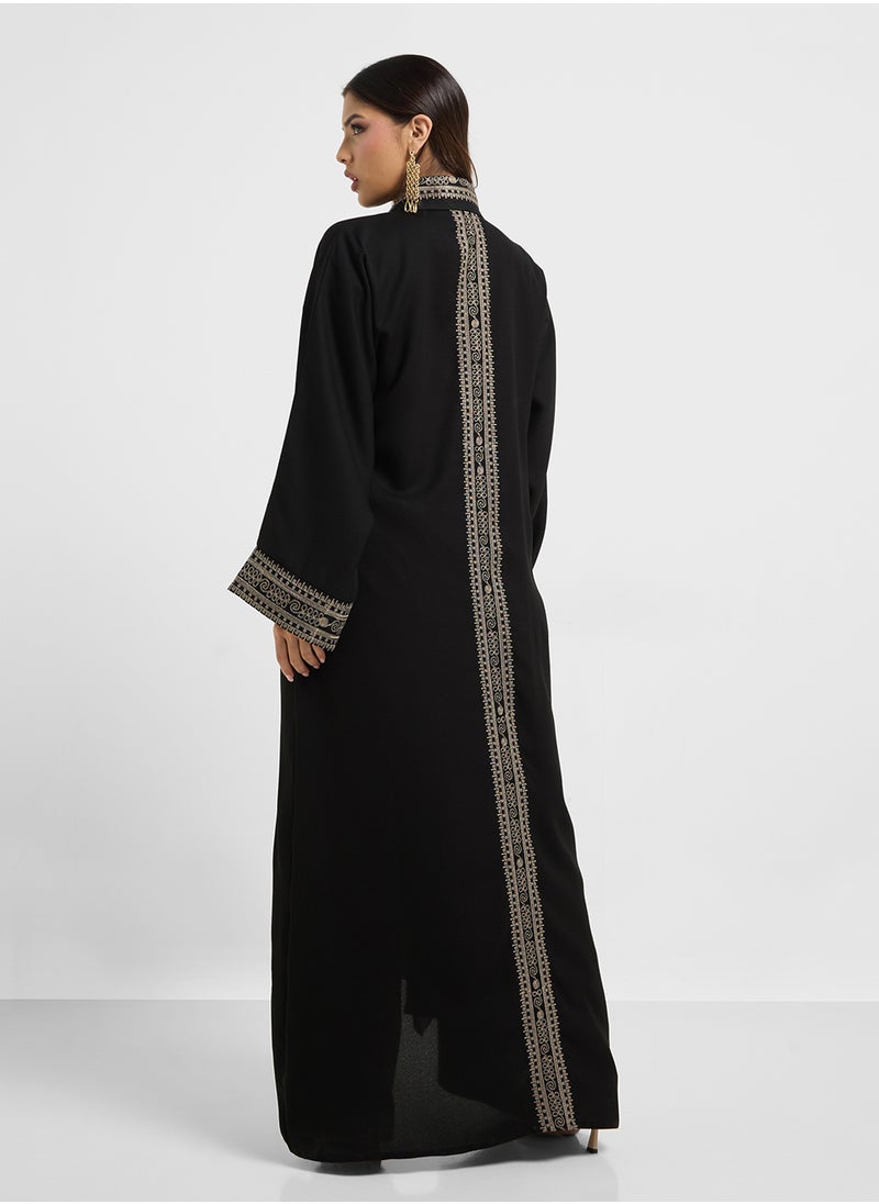 Embroidered Collar Neck Flared Sleeve Abaya - pzsku/Z82A17A83AEB1865956FDZ/45/_/1737356685/56219af4-6d6d-4590-b757-dc60af1fa86e