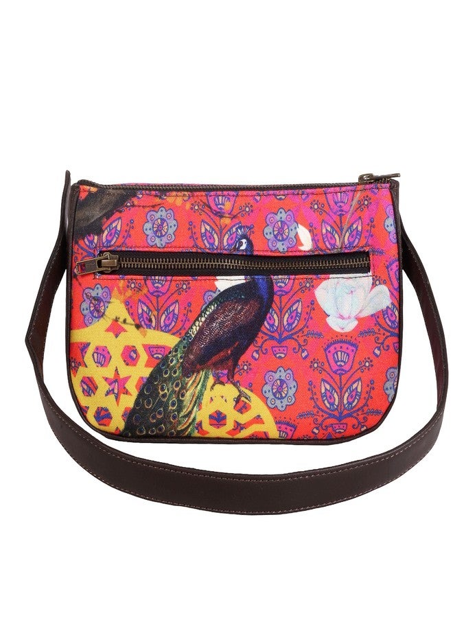 Fatfatiya Peacock Print Women’s Baguette Bag - Image 2